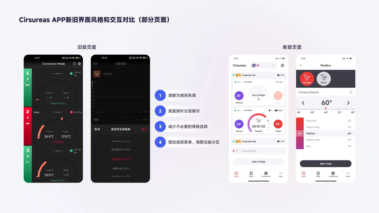 改版前后对照 / 层级、选择与功能分区